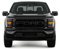 the front of a black truck